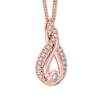 Thumbnail Image 2 of Previously Owned Diamond Necklace 1/5 ct tw 10K Rose Gold 19"