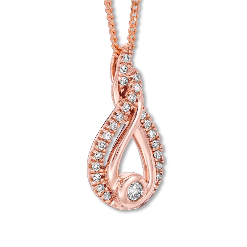 Previously Owned Diamond Necklace 1/5 ct tw 10K Rose Gold 19"