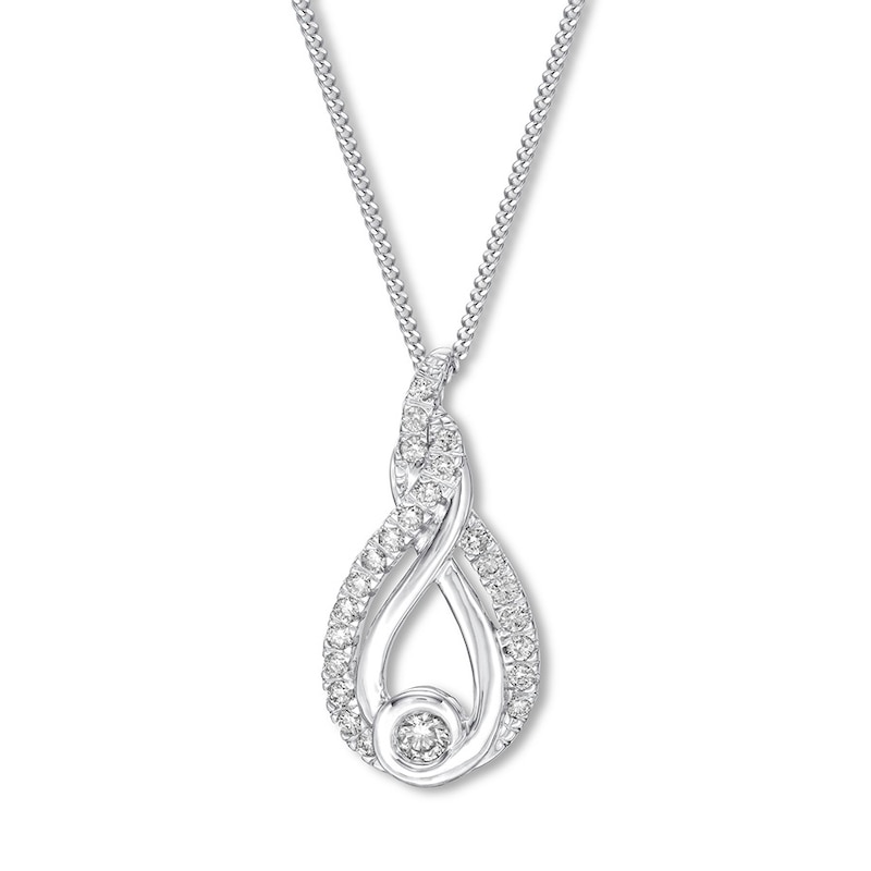 Main Image 1 of Previously Owned Diamond Necklace 1/2 ct tw 10K White Gold 19&quot;