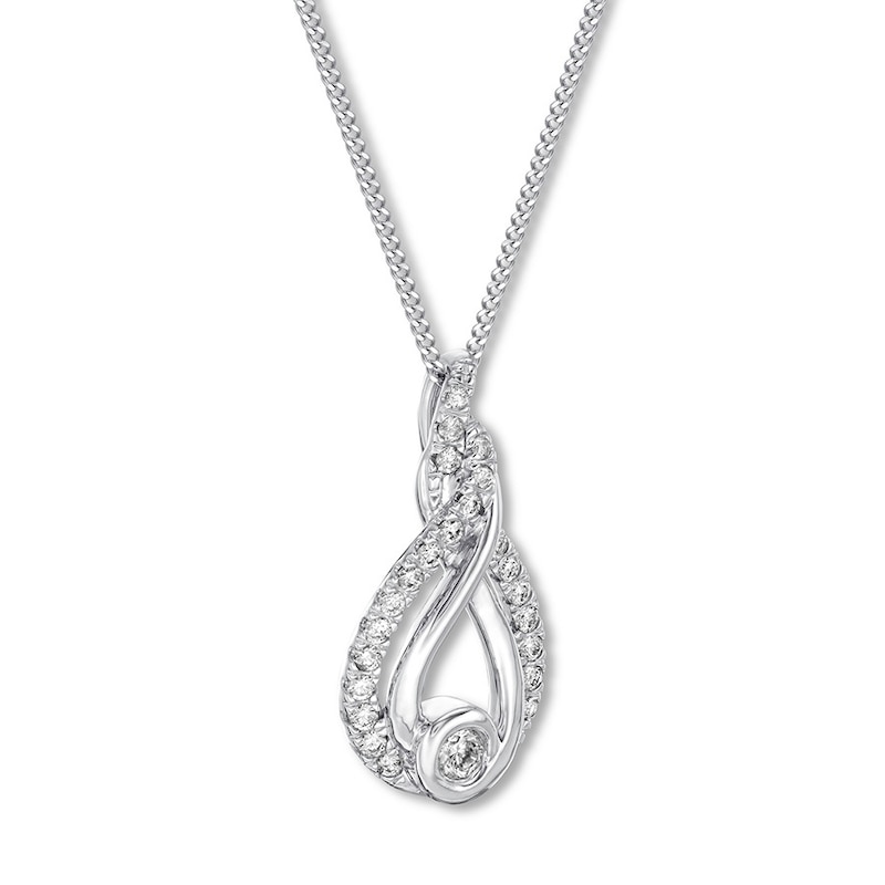 Main Image 3 of Previously Owned Diamond Necklace 1/2 ct tw 10K White Gold 19&quot;