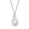 Thumbnail Image 3 of Previously Owned Diamond Necklace 1/2 ct tw 10K White Gold 19"