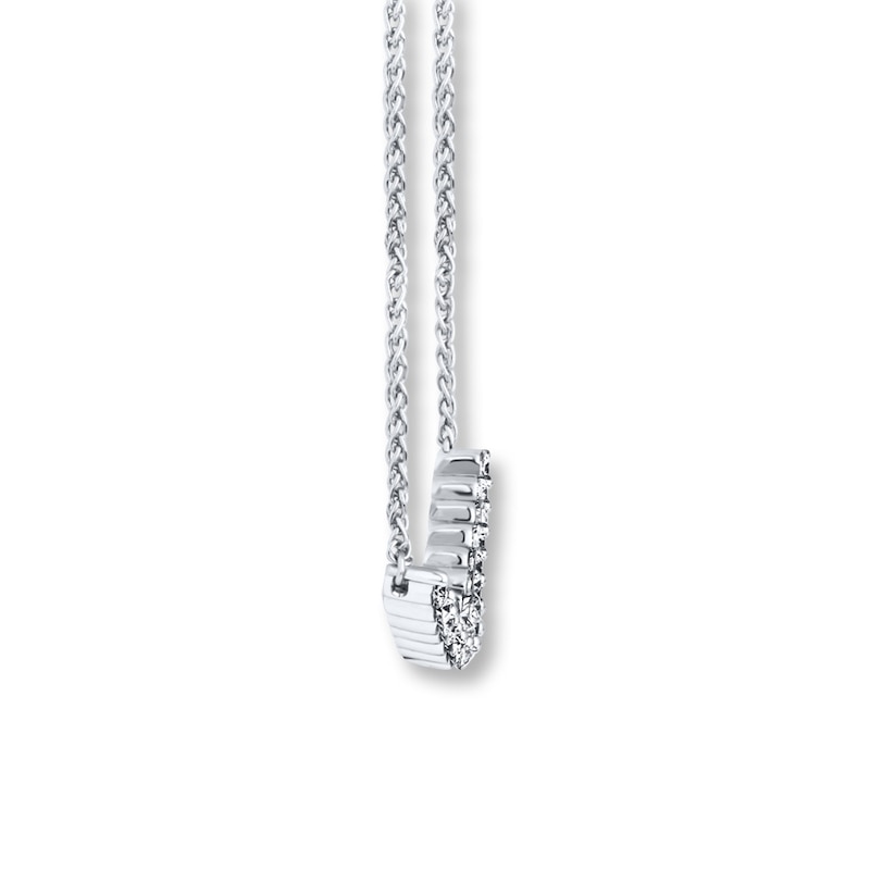 Main Image 2 of Previously Owned Diamond Bar Necklace 1 ct tw Round-cut 14K White Gold