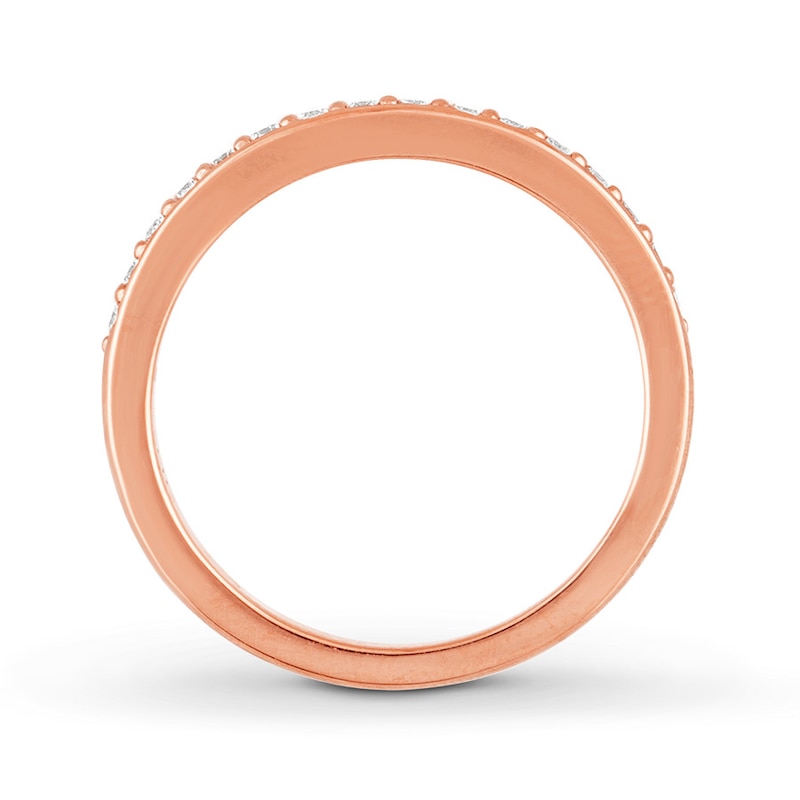 Main Image 2 of Previously Owned THE LEO Diamond Wedding Band 1/4 ct tw Round-cut 14K Rose Gold