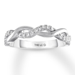 Previously Owned THE LEO Diamond Wedding Band 1/5 ct tw Round-cut 14K White Gold