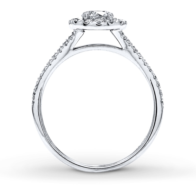 Main Image 2 of Previously Owned Diamond Engagement Ring 7/8 ct tw Round-cut 18K White Gold