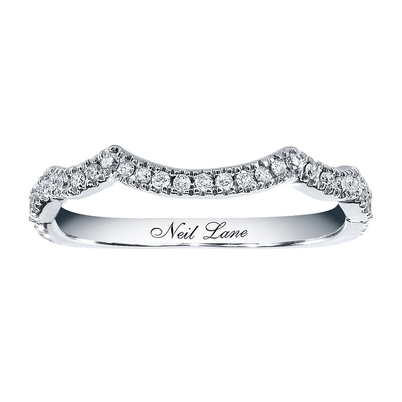 Main Image 1 of Previously Owned Neil Lane Diamond Wedding Band 1/6 ct tw Round-cut 14K White Gold