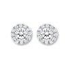 Thumbnail Image 1 of Previously Owned THE LEO Diamond Earrings 7/8 ct tw Round-cut 14K White Gold