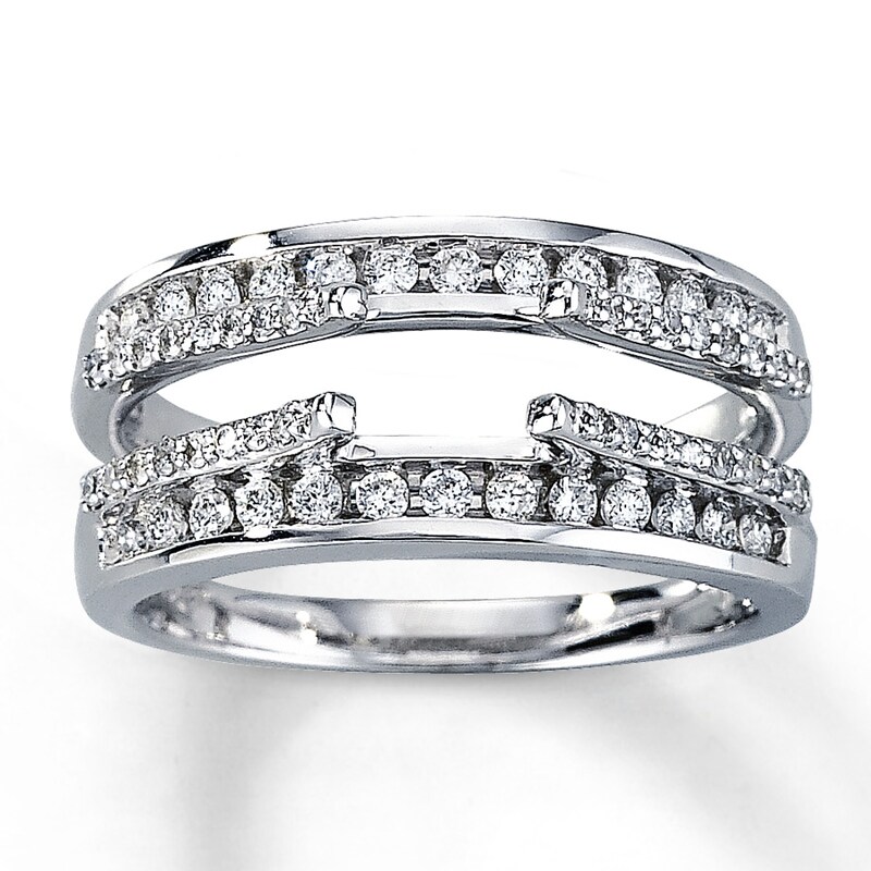 Main Image 1 of Previously Owned Diamond Enhancer Ring 1/2 ct tw Round-cut 14K White Gold - Size 9.25