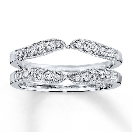 Previously Owned Diamond Enhancer Ring 1/4 ct tw Round-cut 10K White Gold Size 4.75