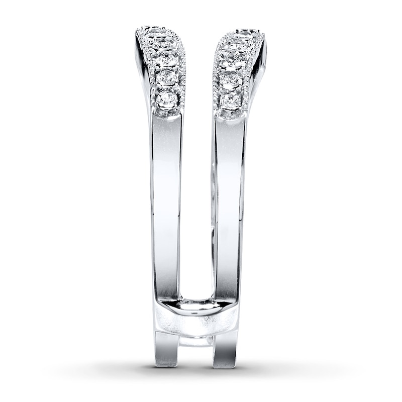 Main Image 3 of Previously Owned Diamond Enhancer Ring 1/4 ct tw Round-cut 10K White Gold - Size 4.75