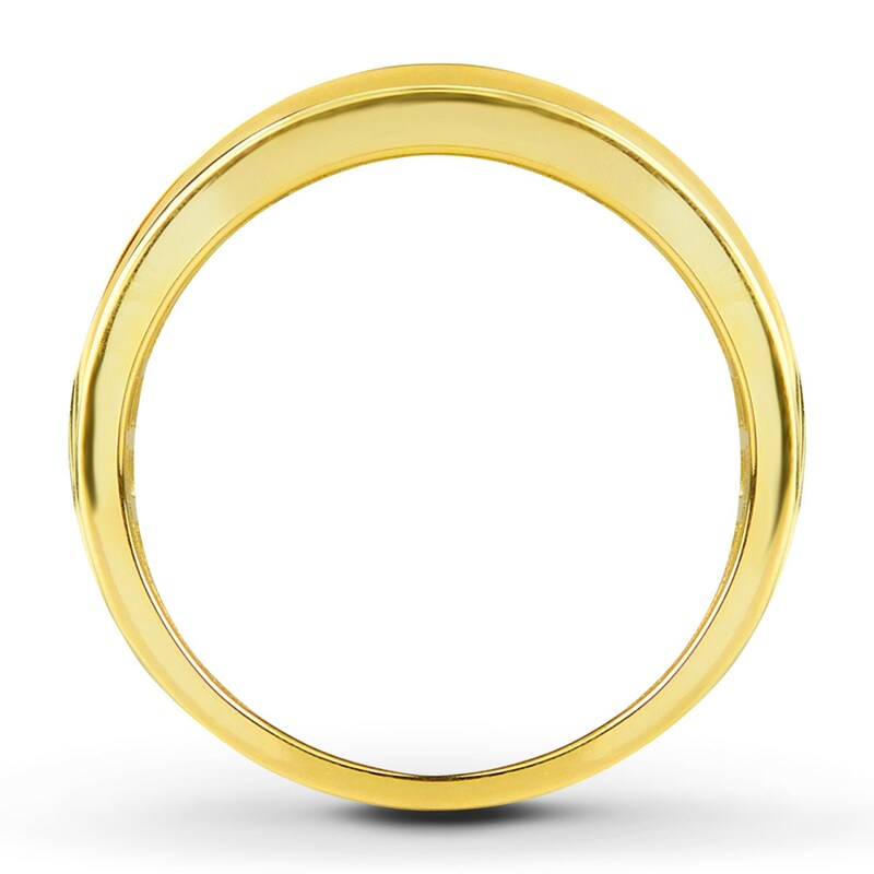 Main Image 2 of Previously Owned Men's Wedding Band 1/4 ct tw Round-cut Diamonds 10K Yellow Gold - Size 13.5