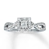 Thumbnail Image 1 of Previously Owned Diamond Engagement Ring 1/2 ct tw Princess & Round-cut 14K White Gold - Size 11