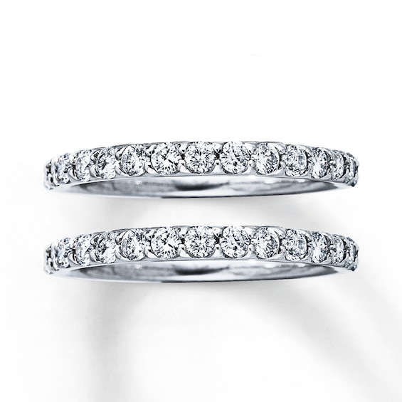 Previously Owned Diamond Wedding Bands 1 ct tw Round-cut 14K White Gold Size 9.5