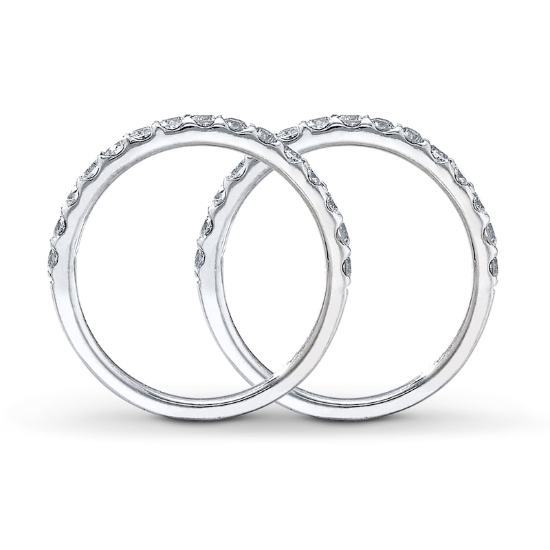 Main Image 2 of Previously Owned Diamond Wedding Bands 1 ct tw Round-cut 14K White Gold Size 9.5