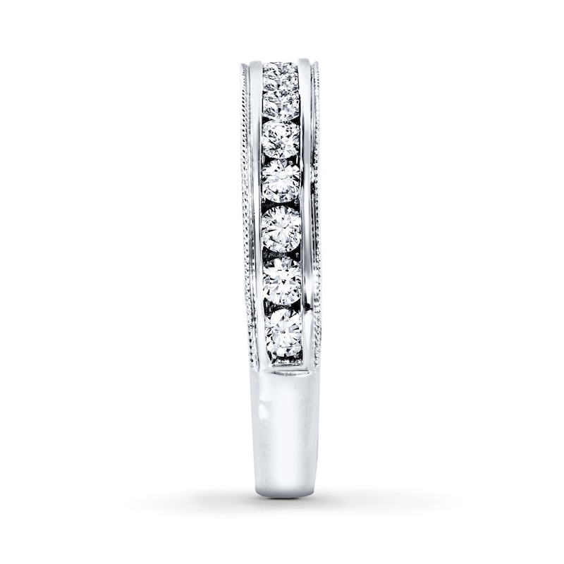 Main Image 3 of Previously Owned Diamond Wedding Band 5/8 ct tw Round-cut 14K White Gold - Size 10