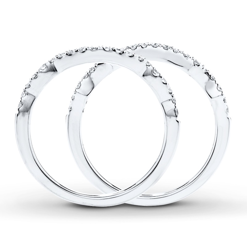 Main Image 2 of Previously Owned Diamond Wedding Band 3/8 ct tw Round-cut 14K White Gold - Size 9.5