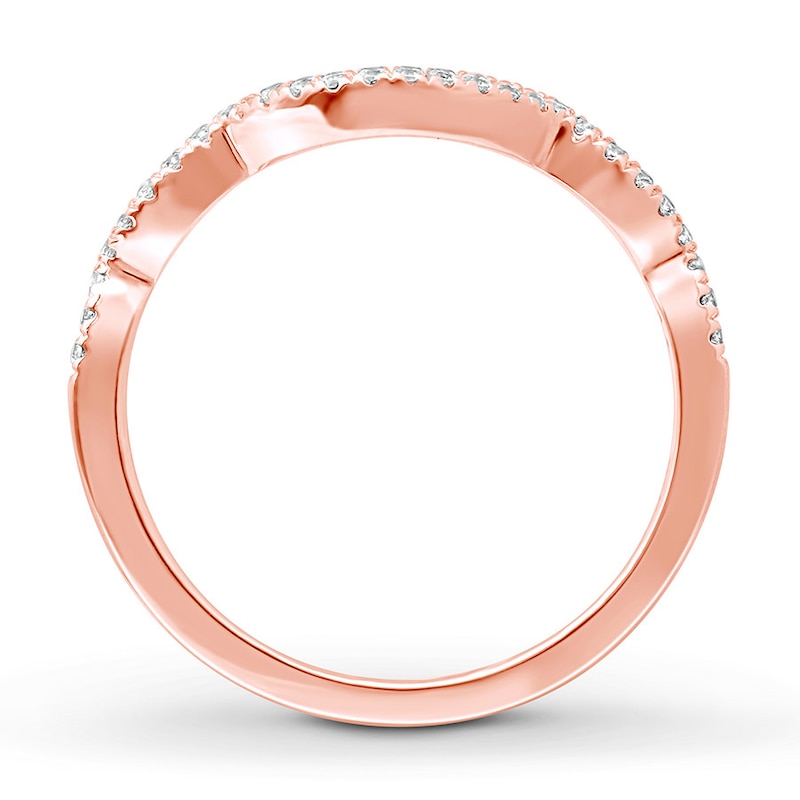 Main Image 2 of Previously Owned Diamond Wedding Band 1/8 ct tw Round-cut 14K Rose Gold Size 4