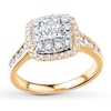 Thumbnail Image 1 of Previously Owned Diamond Engagement Ring 3/4 ct tw Princess/Round 14K Gold - Size 12