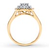 Thumbnail Image 1 of Previously Owned Diamond Engagement Ring 3/4 ct tw Princess/Round 14K Gold - Size 12