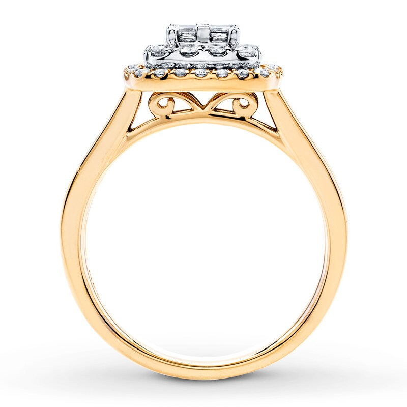 Main Image 2 of Previously Owned Diamond Engagement Ring 3/4 ct tw Princess/Round 14K Gold - Size 12