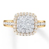 Previously Owned Diamond Engagement Ring 3/4 ct tw Princess/Round 14K Gold