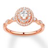 Thumbnail Image 1 of Previously Owned Diamond Engagement Ring 5/8 ct tw Oval & Round-cut 14K Rose Gold - Size 4