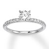 Thumbnail Image 1 of Previously Owned Diamond Engagement Ring 3/4 ct tw Round-cut 14K White Gold - Size 8.5