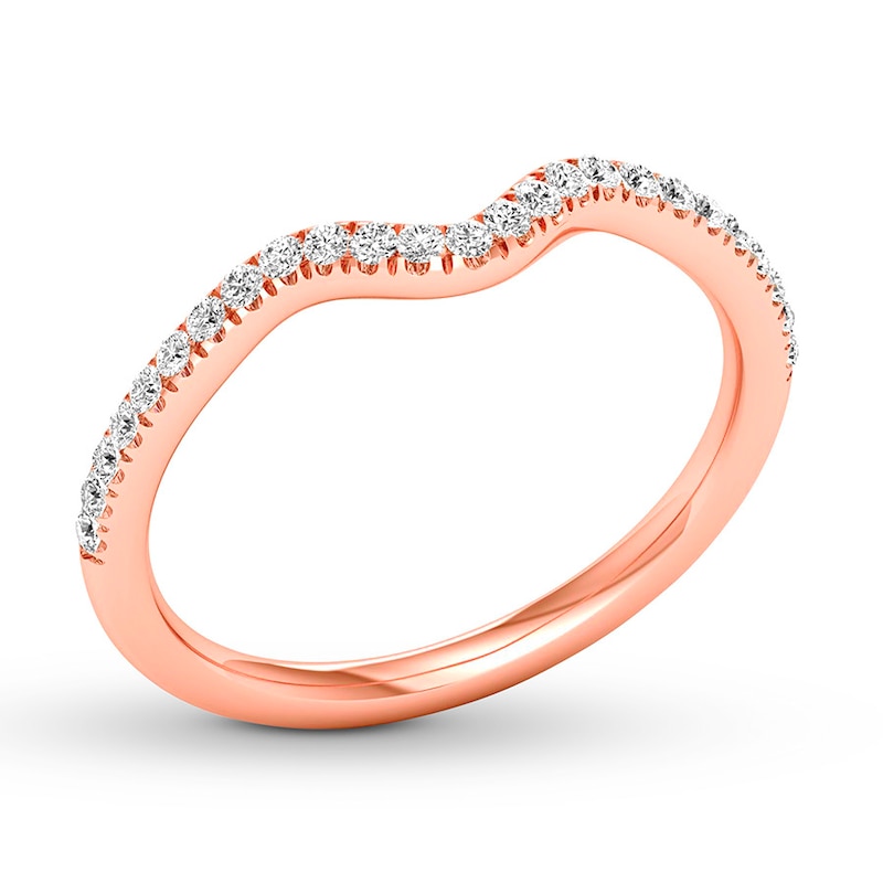 Main Image 3 of Previously Owned Diamond Wedding Band 1/4 ct tw Round-cut 14K Rose Gold - Size 8.5