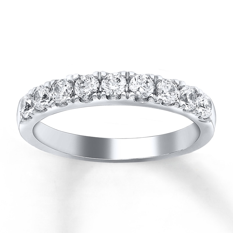 Main Image 1 of Previously Owned Diamond Wedding Band 3/4 ct tw Round-cut 14K White Gold - Size 12