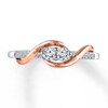 Thumbnail Image 4 of Previously Owned Ever Us Two-Stone Anniversary Ring 1/2 ct tw Round-cut Diamonds 14K Two-Tone Gold - Size 4.25
