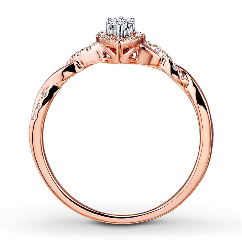 Main Image 2 of Previously Owned Diamond Ring 1/4 ct tw Round-cut 10K Two-Tone Gold Size 3.5