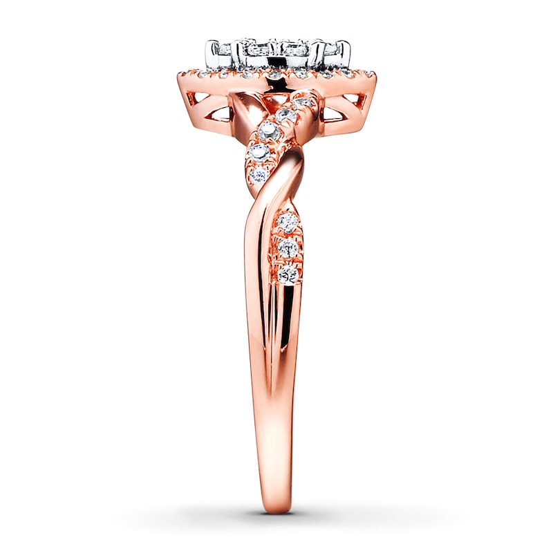 Main Image 3 of Previously Owned Diamond Ring 1/4 ct tw Round-cut 10K Two-Tone Gold Size 3.5