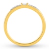 Thumbnail Image 1 of Previously Owned Diamond Midi Ring 1/20 ct tw Round & Baguette-cut 10K Yellow Gold - Size 2.75