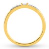 Thumbnail Image 2 of Previously Owned Diamond Midi Ring 1/20 ct tw Round & Baguette-cut 10K Yellow Gold - Size 2.75