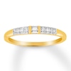 Thumbnail Image 1 of Previously Owned Diamond Midi Ring 1/20 ct tw Round & Baguette-cut 10K Yellow Gold - Size 3.75