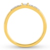 Thumbnail Image 2 of Previously Owned Diamond Midi Ring 1/20 ct tw Round & Baguette-cut 10K Yellow Gold - Size 3.75