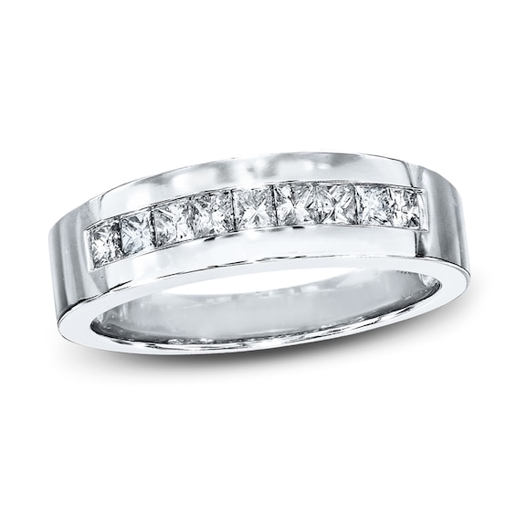 Previously Owned Previously Owned Band 5/8 ct tw Square-cut Diamonds 10K White Gold Size 12.5