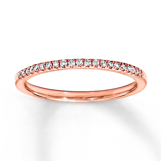 Previously Owned Diamond Wedding Band 1/10 ct tw Round-cut 14K Rose Gold Size 5.5