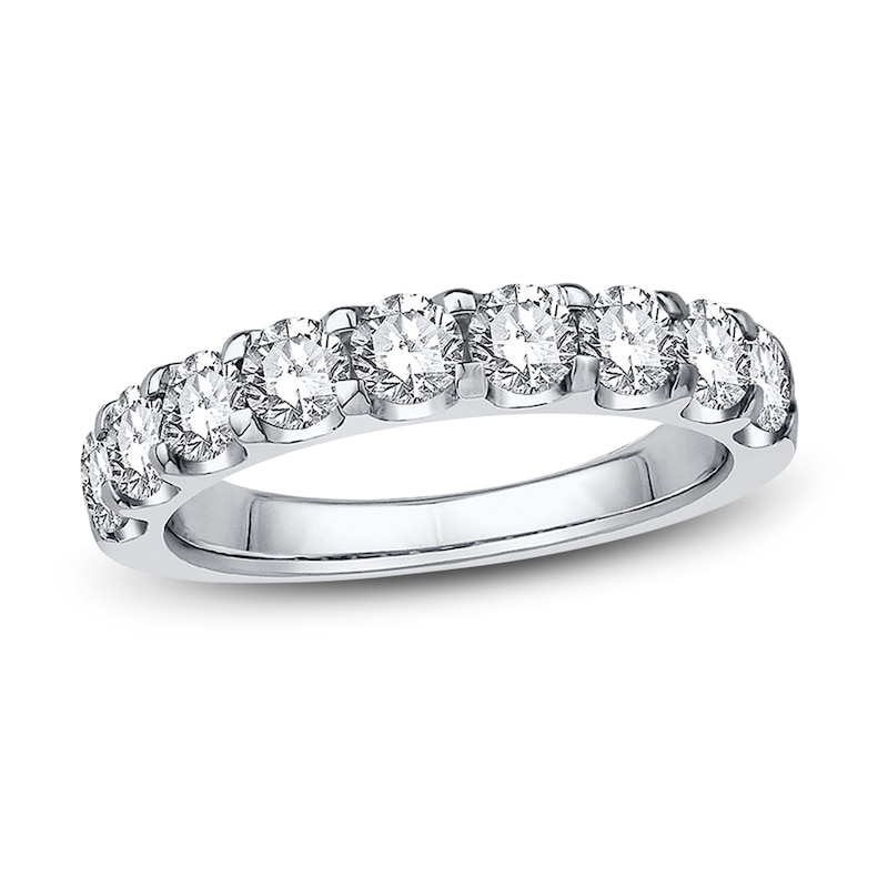 Main Image 1 of Previously Owned Previously Owned Diamond Band 1-1/2 ct tw Round-cut 14K White Gold - Size 7.5