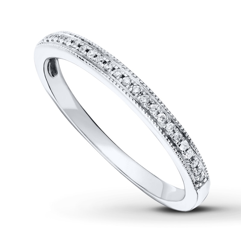 Previously Owned Diamond Wedding Band 1/15 ct tw Round-cut 14K White Gold - Size 9.5