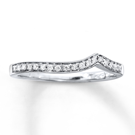 Previously Owned Diamond Wedding Band 1/10 ct tw Round-cut 14K White Gold 4.5