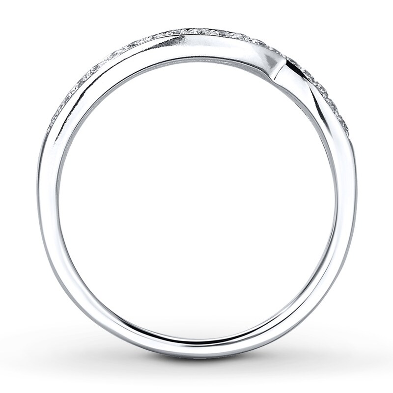 Main Image 2 of Previously Owned Diamond Wedding Band 1/10 ct tw Round-cut 14K White Gold - Size 4.5