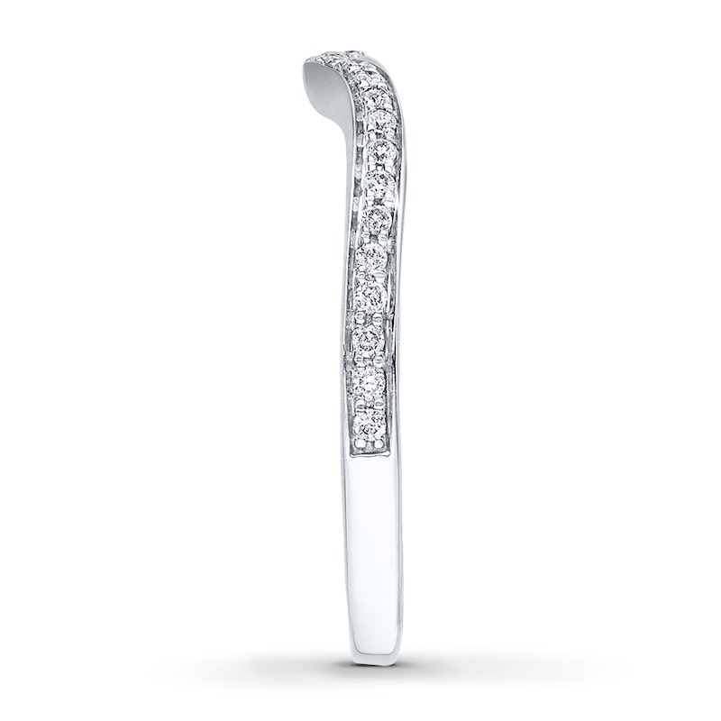 Main Image 3 of Previously Owned Diamond Wedding Band 1/10 ct tw Round-cut 14K White Gold - Size 4.5