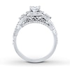Thumbnail Image 2 of Previously Owned Neil Lane Engagement Ring 1-3/8 ct tw Cushion & Round-cut Diamonds 14K White Gold - Size 9