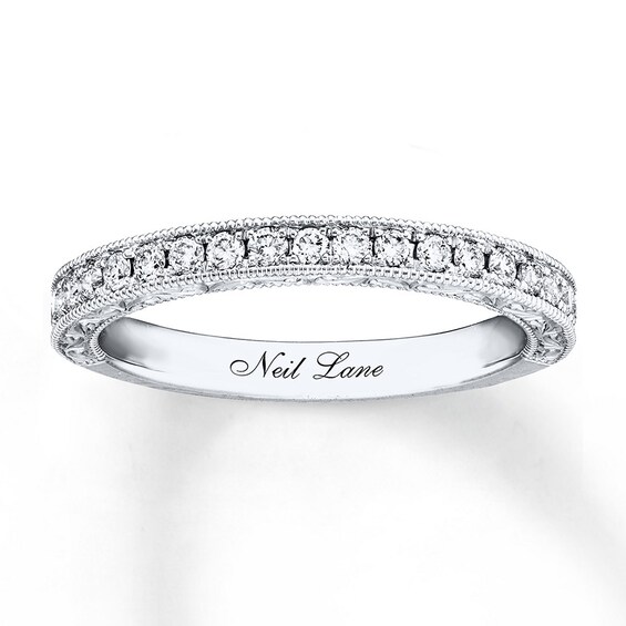 Previously Owned Neil Lane Bridal Wedding Band 1/3 ct tw Round-cut Diamonds 14K White Gold Size 8.5