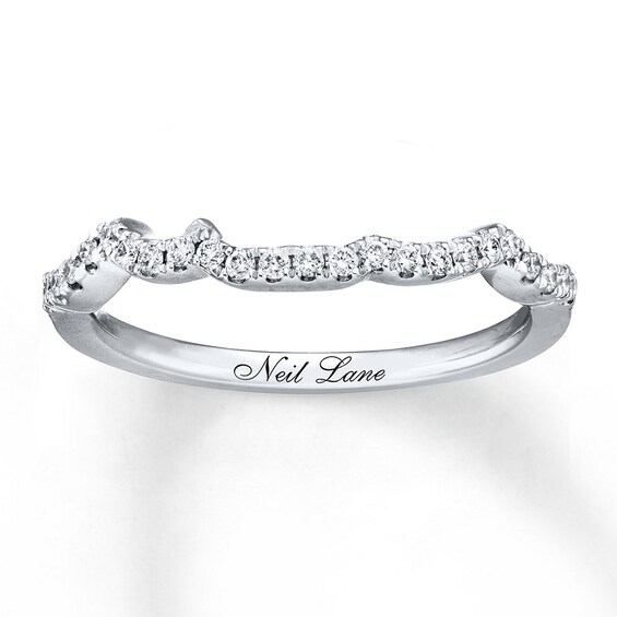Previously Owned Neil Lane Wedding Band 1/6 ct tw Round-cut Diamonds 14K White Gold Size 5.25