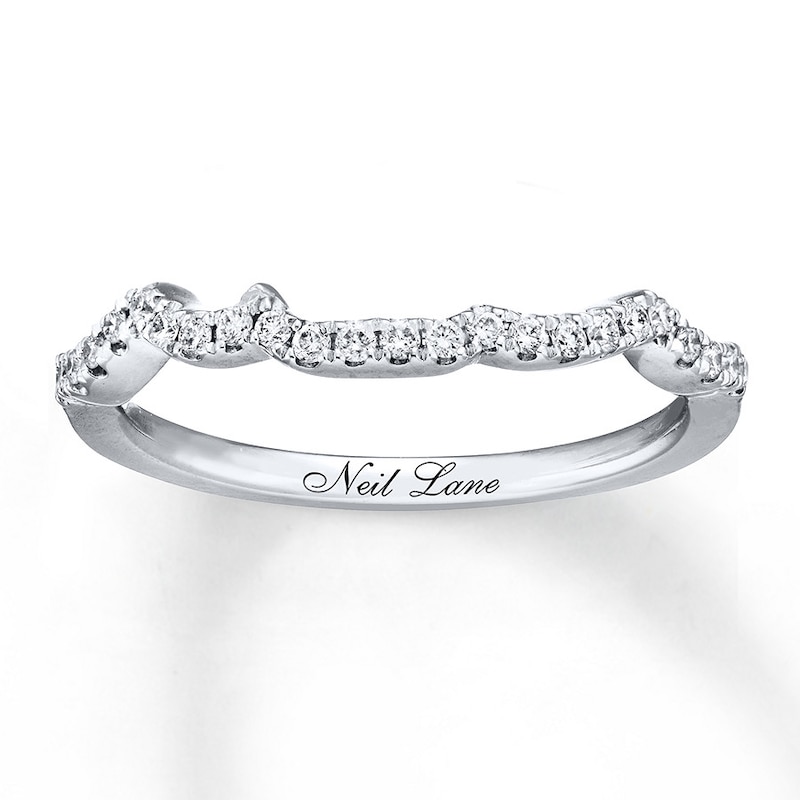 Main Image 1 of Previously Owned Neil Lane Wedding Band 1/6 ct tw Round-cut Diamonds 14K White Gold - Size 5.25