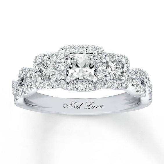 Previously Owned Neil Lane Engagement Ring 1-1/8 ct tw Round-cut Diamonds 14K White Gold Size 4.25