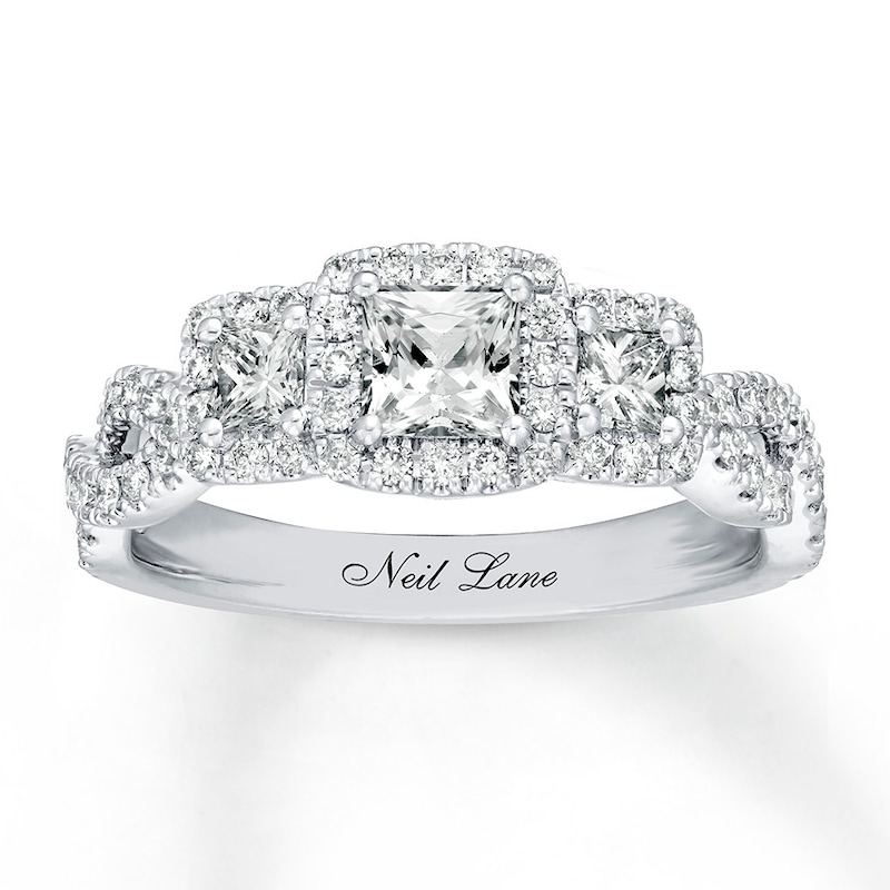 Previously Owned Neil Lane Engagement Ring 1-1/8 ct tw Round-cut Diamonds 14K White Gold - Size 4.25