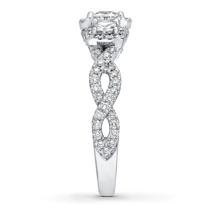 Main Image 3 of Previously Owned Neil Lane Engagement Ring 1-1/8 ct tw Round-cut Diamonds 14K White Gold - Size 4.25